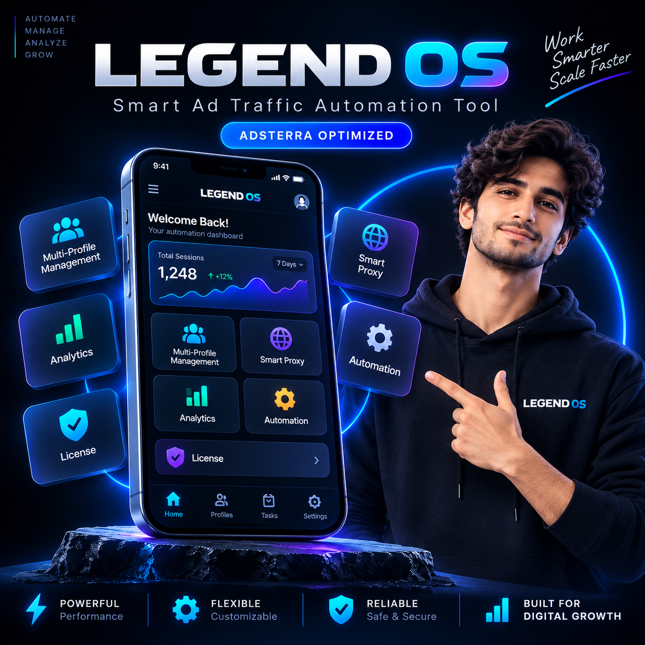 LEGEND OS – Smart Ad Traffic Automation Tool